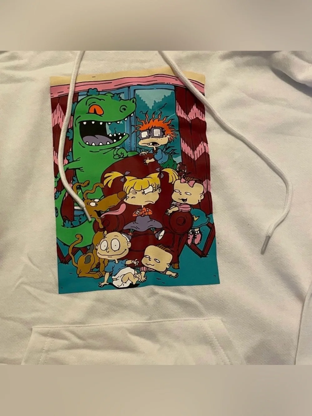 Nickelodeon White Hoodie with Multicolor Rugrats Graphic